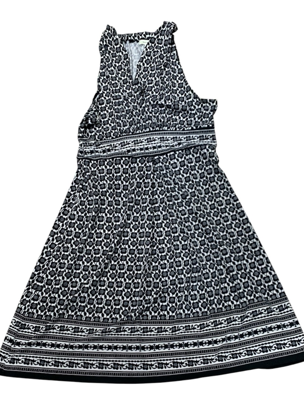 Max Studio Black and White Printed Halter Dress